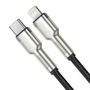 Dây sạc iPhone PD Type C Baseus Cafule Series Metal Data Cable 20W 0.25m (Đen)