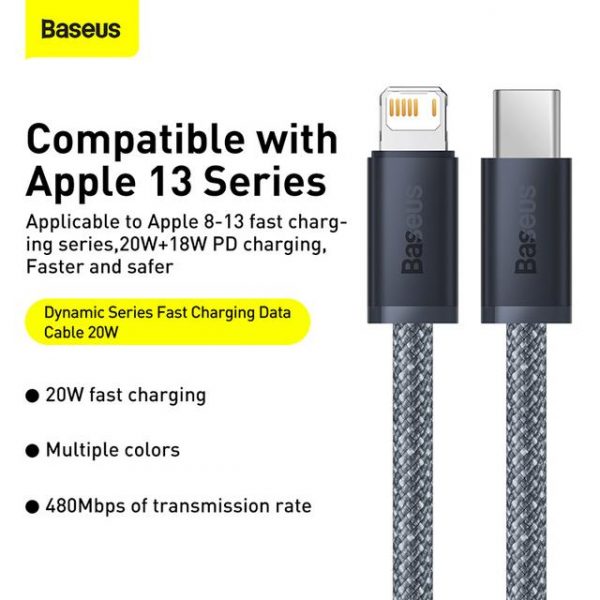 Dây sạc iPhone PD Type C Baseus Dynamic Series Fast Charging Data Cable 20W 2m